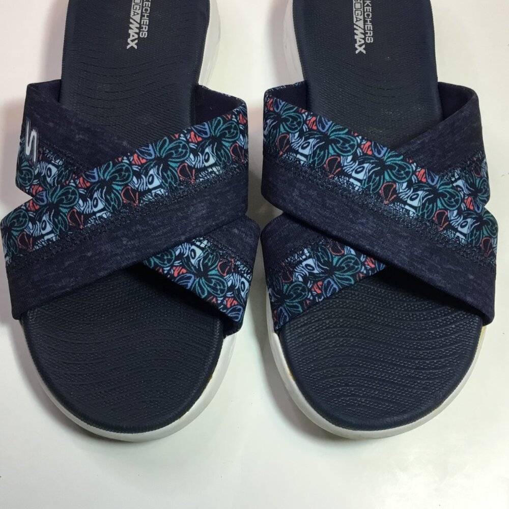 Skechers Womens Size 9 Goga Max Gen 5 Slip On Tropical Sandals Slides - Picture 6 of 9